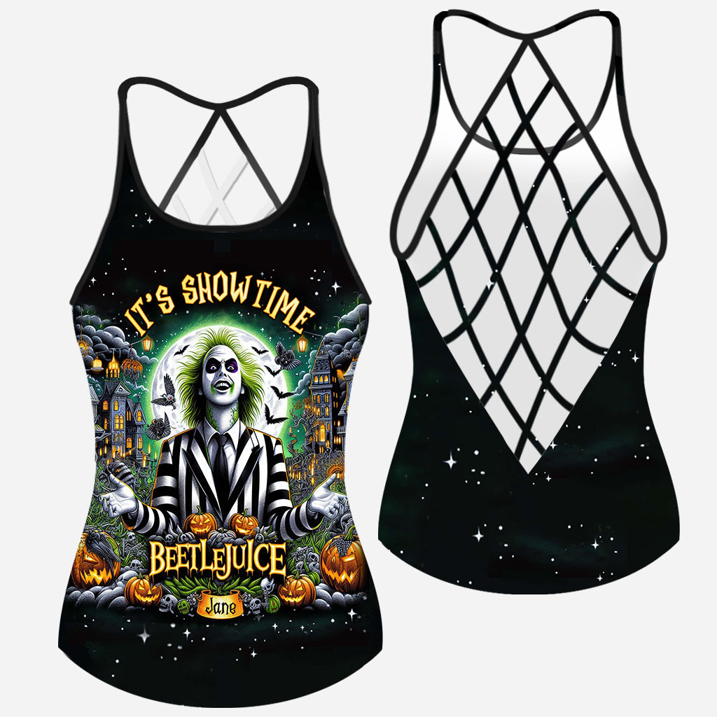 Personalized Halloween Cross Tank Top Custom Name Gift Idea