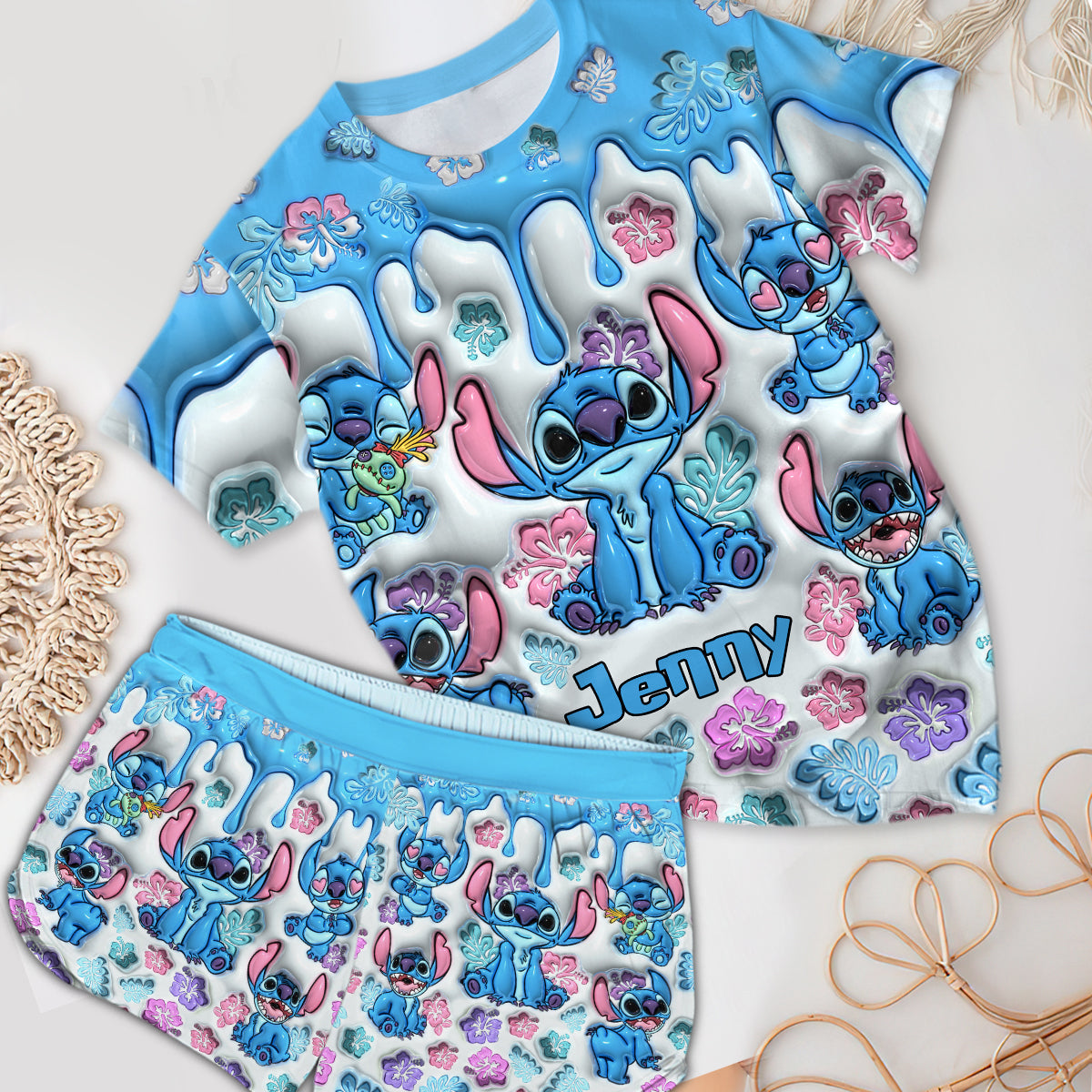Personalized Ohana All Over Shirt & Shorts Set for Family