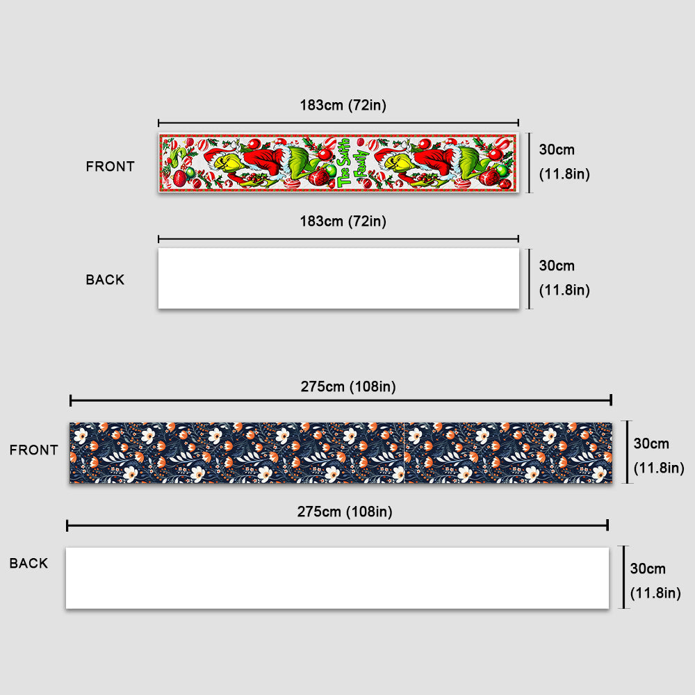 Personalized Grinchmas Family Table Runner Christmas Decor