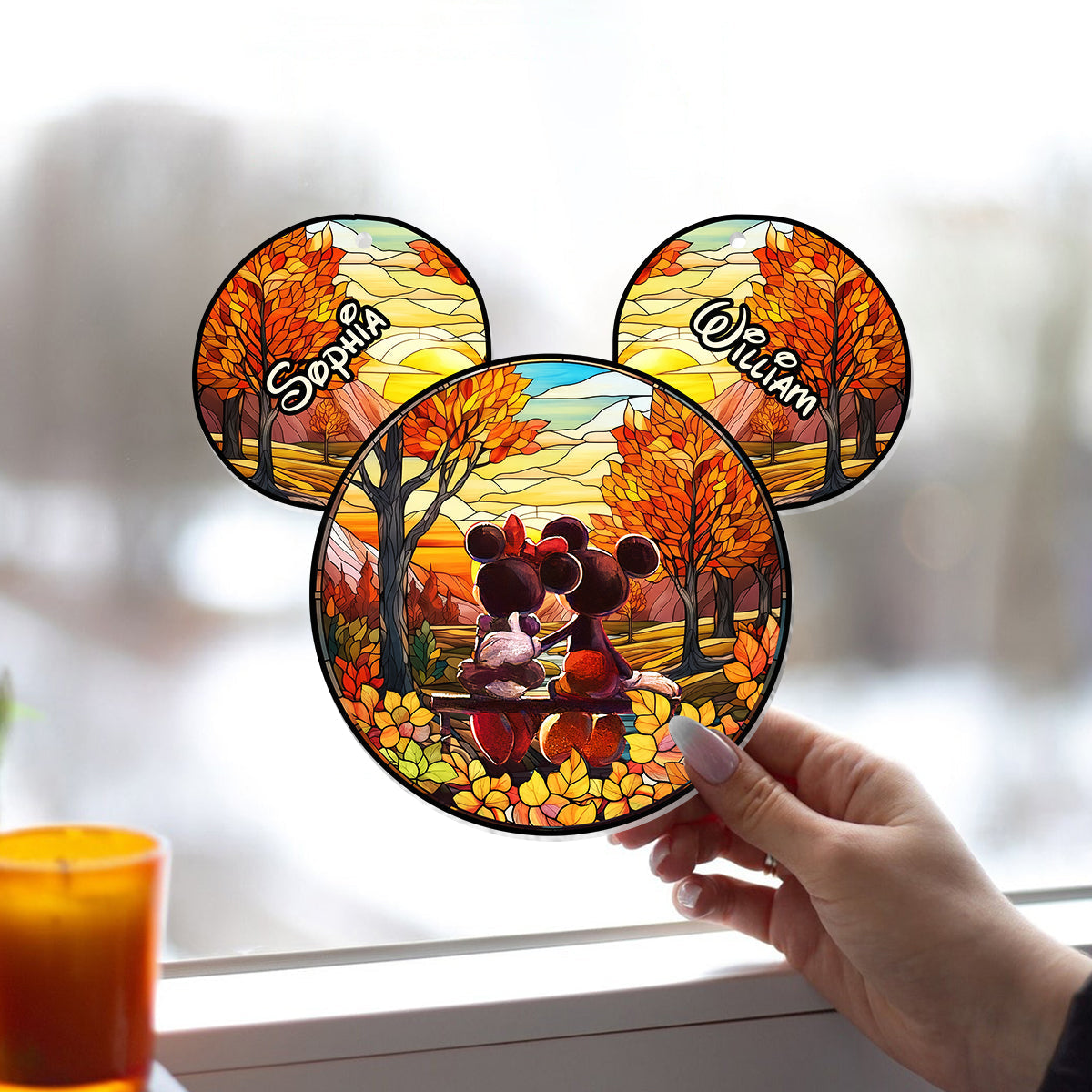 Personalized Window Hanging Suncatcher Ornament for Couples