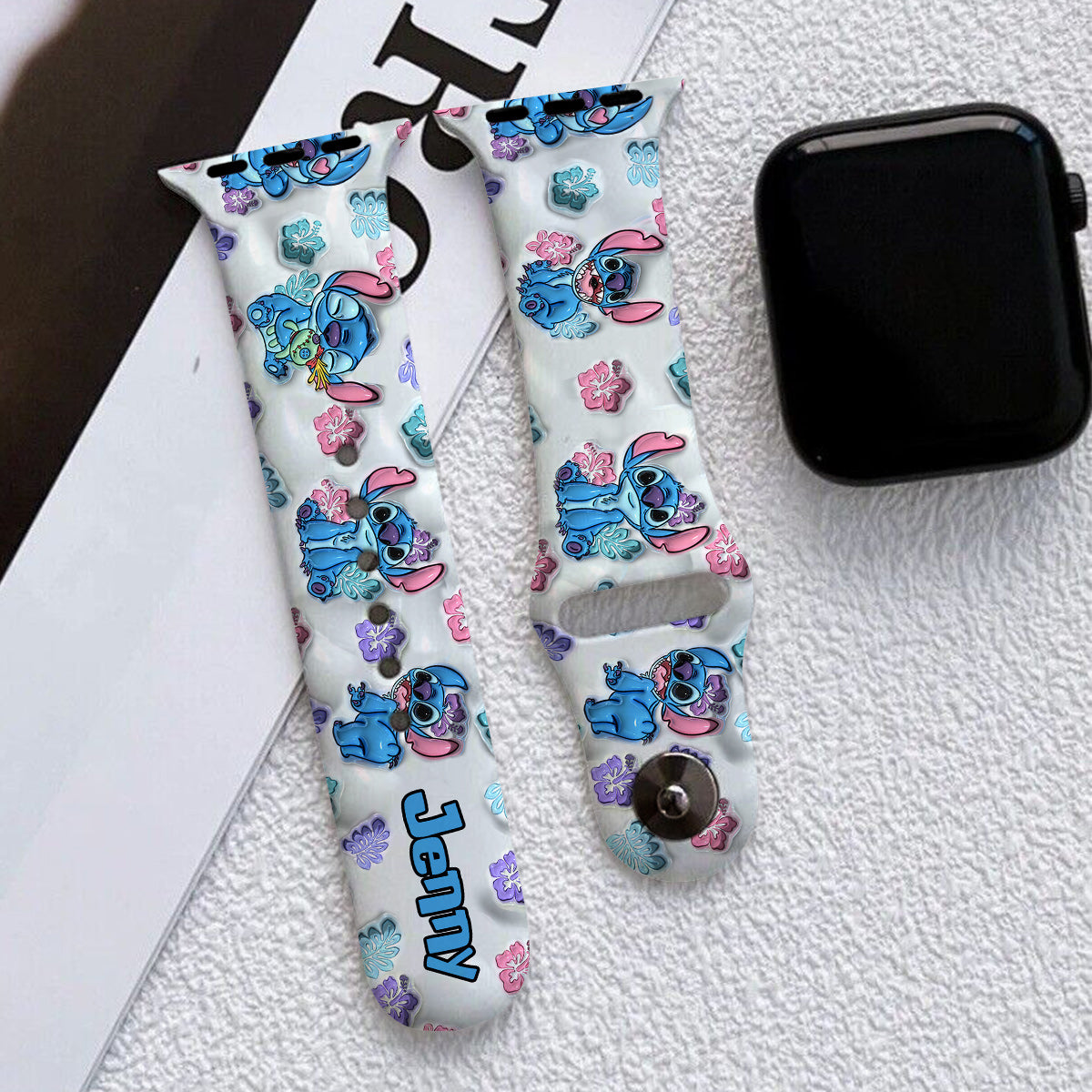 Personalized Stitch Apple Watch Band Custom Name Gift for Her