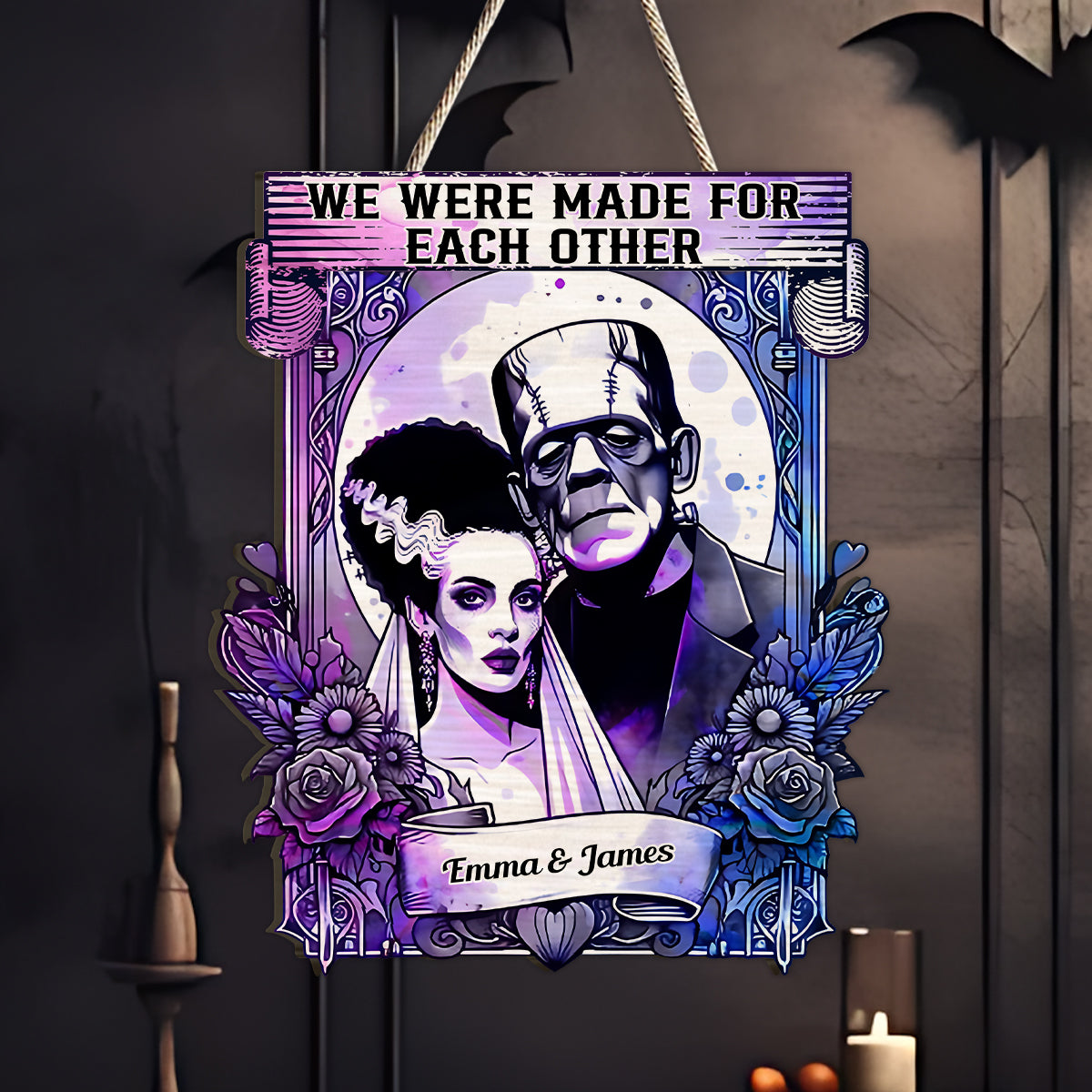 Personalized Custom Shaped Wood Sign for Couples - Unique Gift