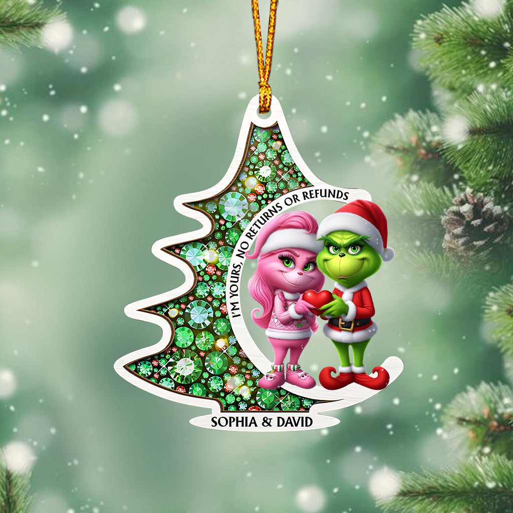 Personalized Grinch Christmas Tree Ornament Custom Gift