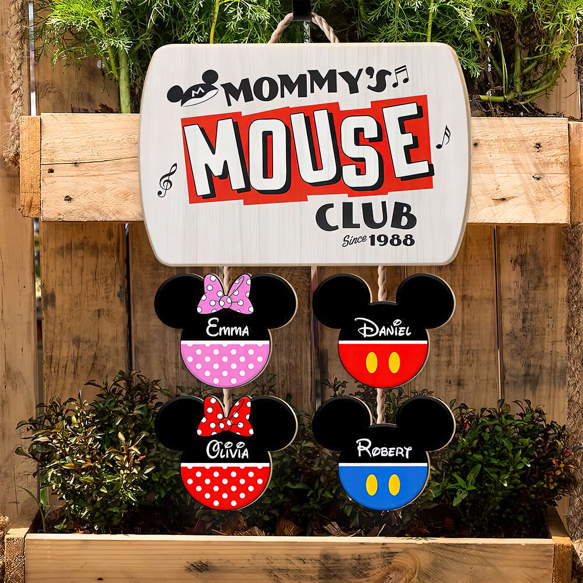 Personalized Mickey Mouse Pallet Wood Sign Custom Family Gift