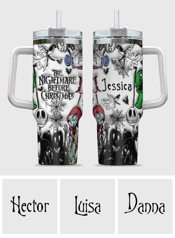 Personalized Nightmare Tumbler with Handle Custom Name Gift