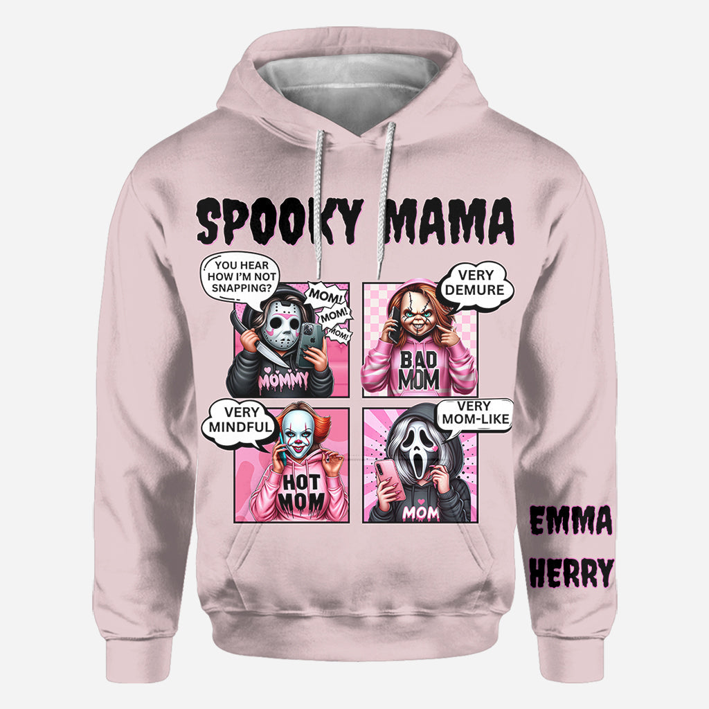 Personalized Spooky Mama All Over Shirt Custom Name Gift for Mom