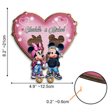 Load image into Gallery viewer, Personalized Wood Key Holder with Heart Design for Couples
