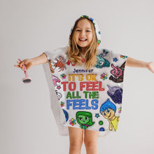 Load image into Gallery viewer, Personalized Kid Hooded Towel Poncho Custom Name Gift
