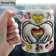 Load image into Gallery viewer, Personalized LGBT Support Mug with Custom Pride Flag Hands
