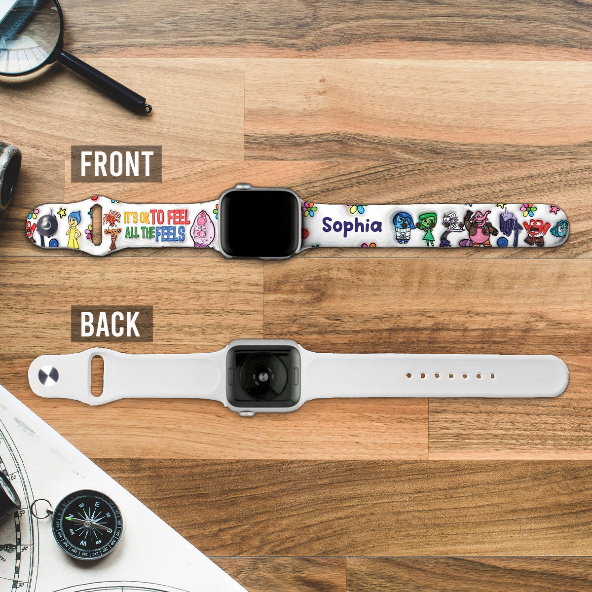 Personalized Silicone Apple Watch Band Custom Name Gift
