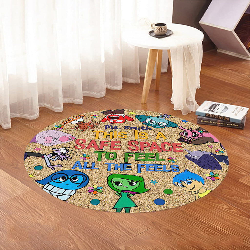 Personalized Autism Awareness Round Rug Gift for Teachers