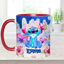 Load image into Gallery viewer, Personalized Ohana Accent Mug Colorful Floral Design Gift

