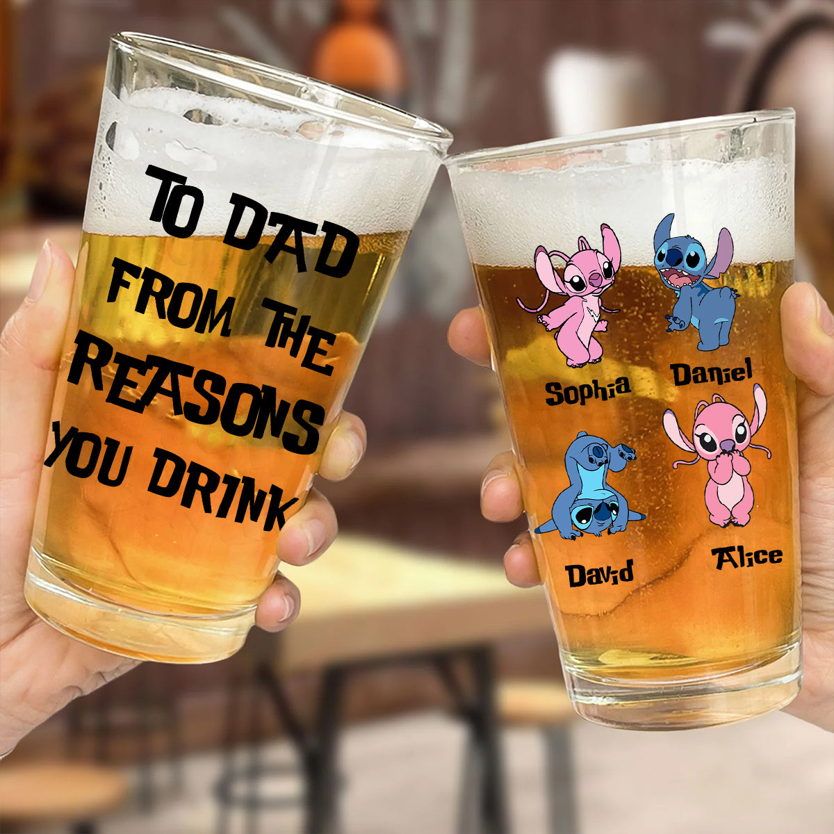 Personalized Beer Glass for Dad Custom Name Gift Idea