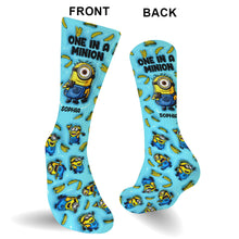Load image into Gallery viewer, Personalized Minion Socks Custom Name Fun Gift for Kids

