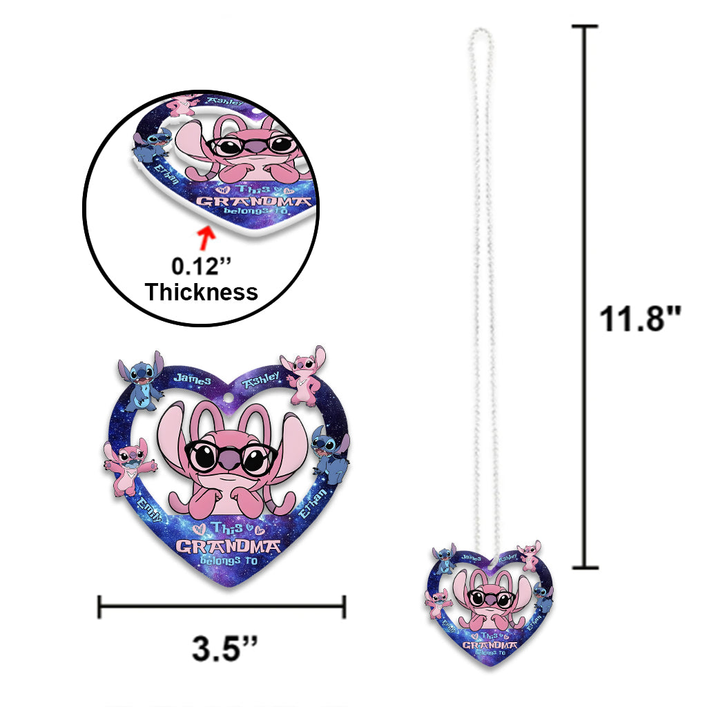Customizable Grandma Car Ornament Gift for Grandma | Acrylic Heart Design