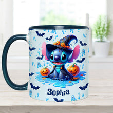 Load image into Gallery viewer, Personalized Halloween Ohana Accent Mug with Custom Name
