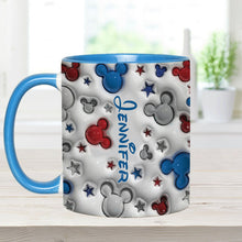Load image into Gallery viewer, Personalized Mickey Mouse Accent Mug Custom Name Star Design Gift

