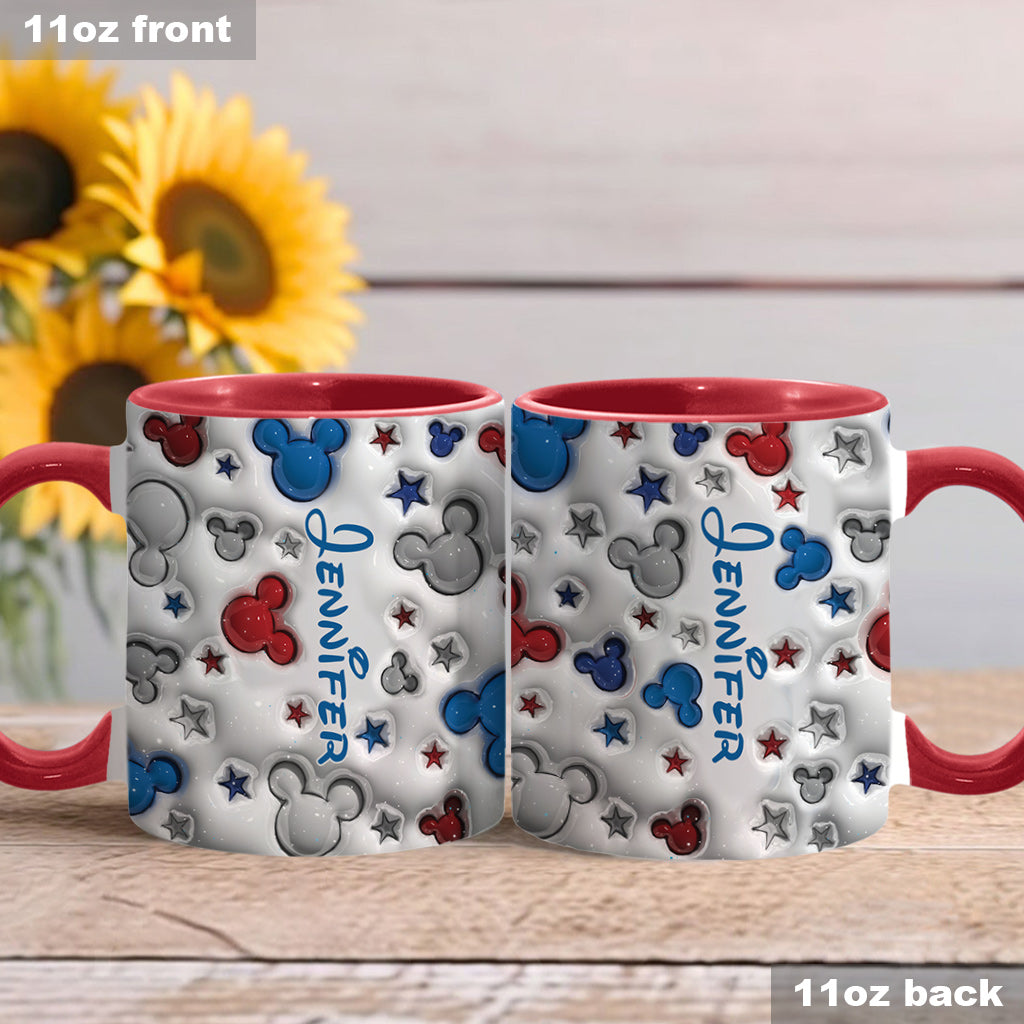Personalized Mickey Mouse Accent Mug Custom Name Star Design Gift