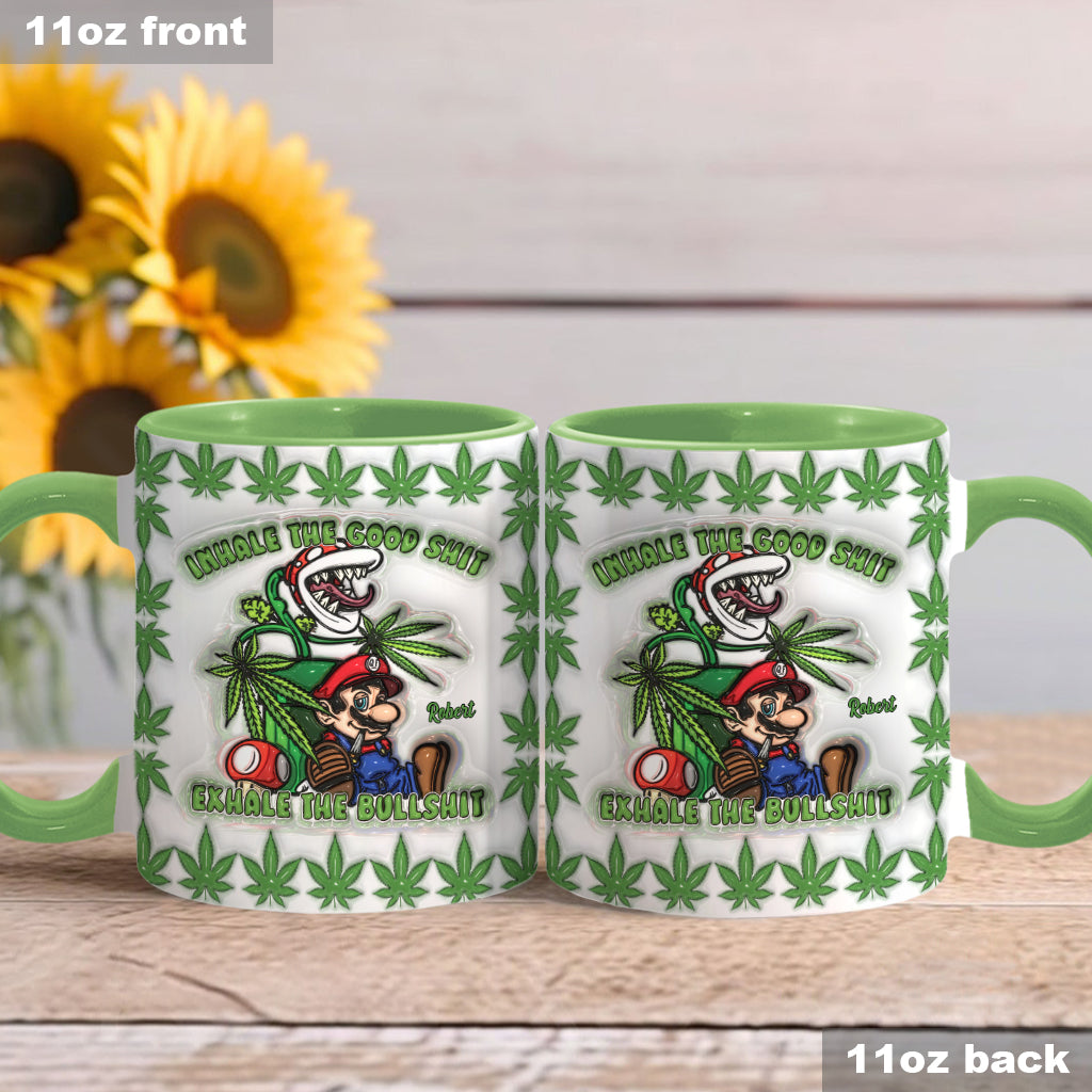 Personalized Weed Accent Mug Inhale the Good Sh*t Gift