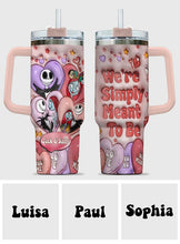Load image into Gallery viewer, Personalized Tumbler With Handle for Couples | Unique Gift Idea
