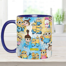 Load image into Gallery viewer, Personalized Yellow Monster Accent Mug for Kids - Custom Name Gift
