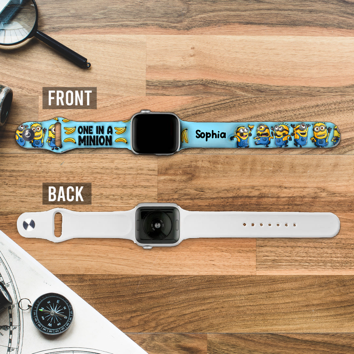 Personalized Silicone Apple Watch Band One In A Minion Gift