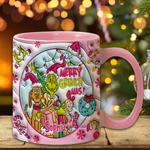 Load image into Gallery viewer, Personalized Merry Grinchmas Accent Mug Custom Name Holiday Gift
