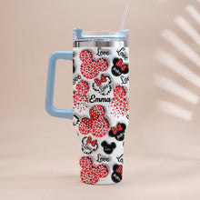 Load image into Gallery viewer, Personalized Mouse Heart Tumbler with Handle for Moms | Unique Christmas Gift
