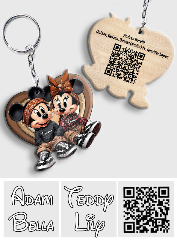 Personalized QR Code Keychain for Couples - Unique Gift