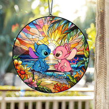 Load image into Gallery viewer, Personalized Ohana Suncatcher Ornament for Couples - Romantic Sunset Home Decor
