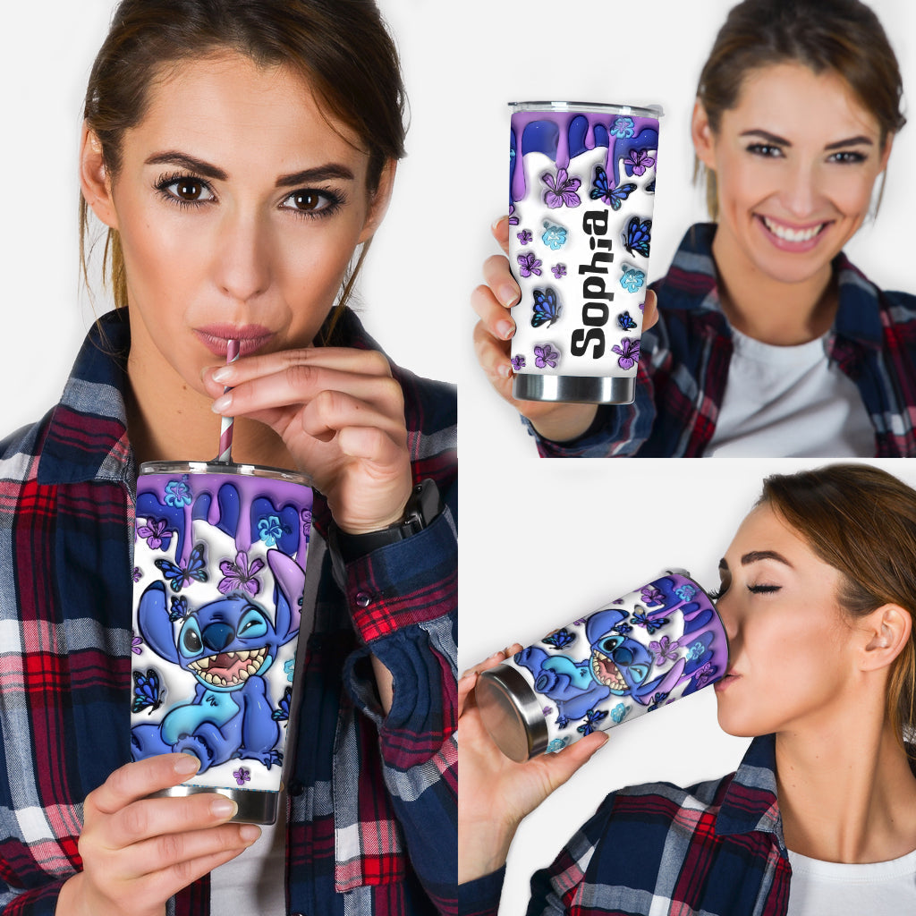 Personalized Purple Ohana Tumbler Custom Name Gift for Her