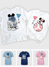 Load image into Gallery viewer, Personalized Couple T-shirts with Character Design | Custom Gift Idea
