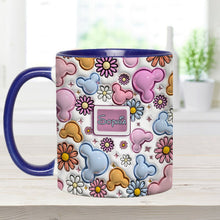 Load image into Gallery viewer, Personalized Disney Floral Accent Mug with Custom Name Gift for Mom
