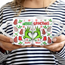 Load image into Gallery viewer, Personalized Couple Matching Heart Handle Mugs Christmas Gift
