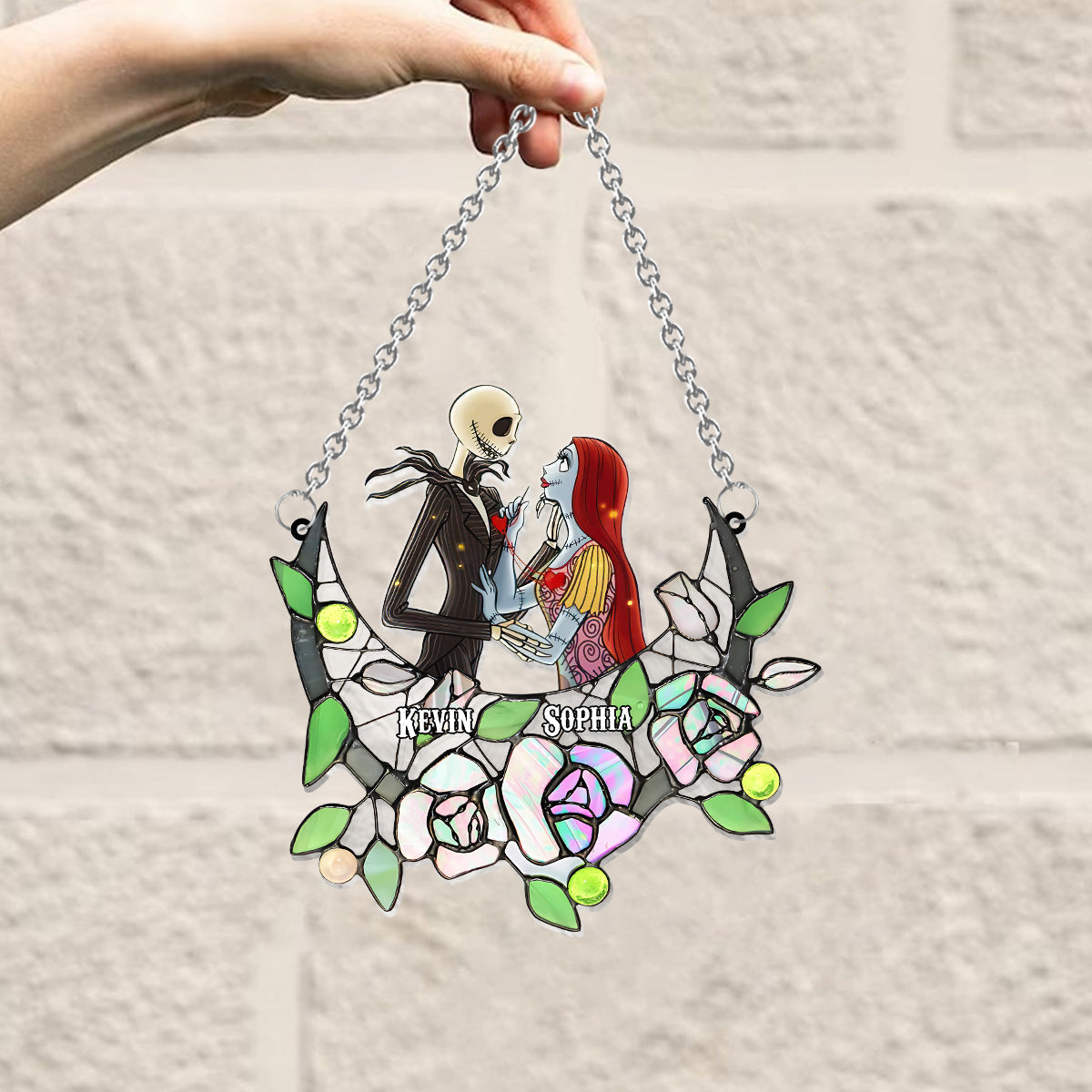 Personalized Nightmare Suncatcher Ornament with Roses for Home Decor