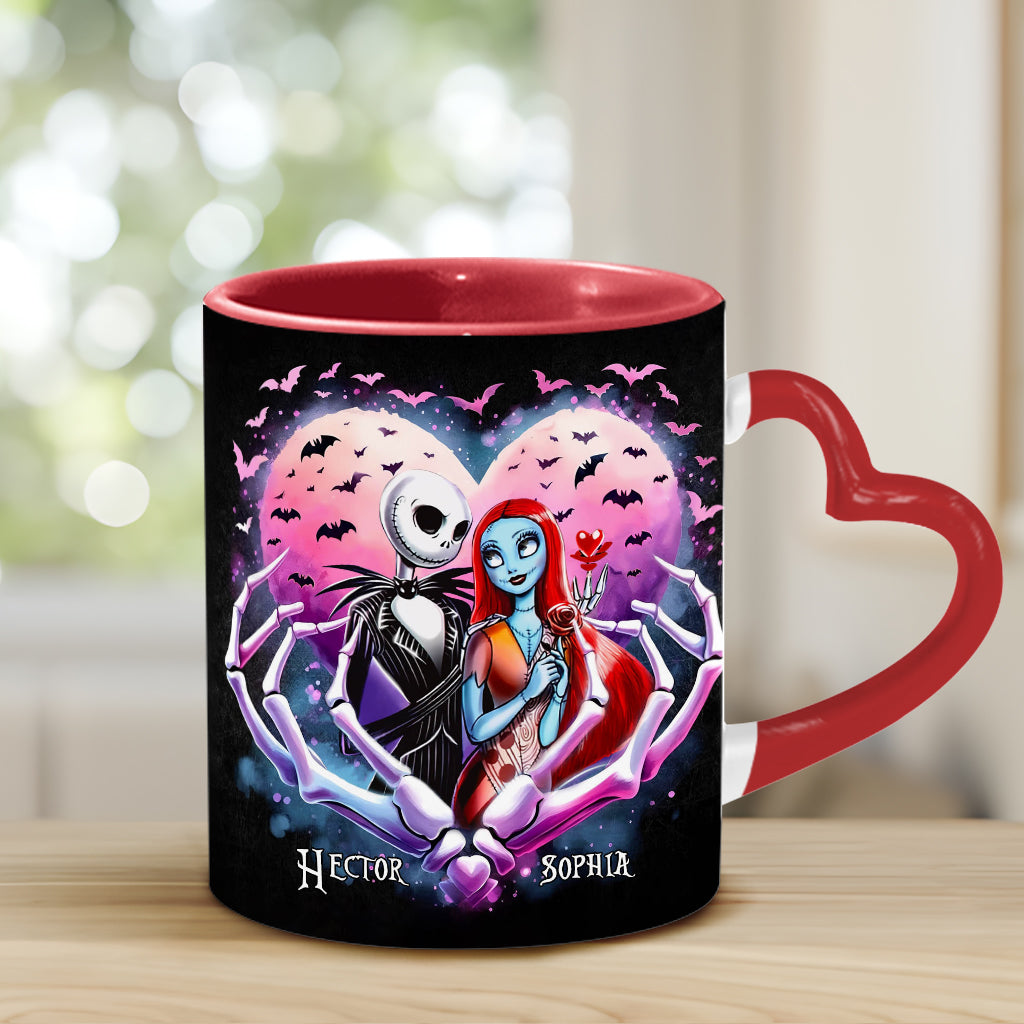 Personalized Heart Handle Mug Custom Couple Gift for Valentine's Day