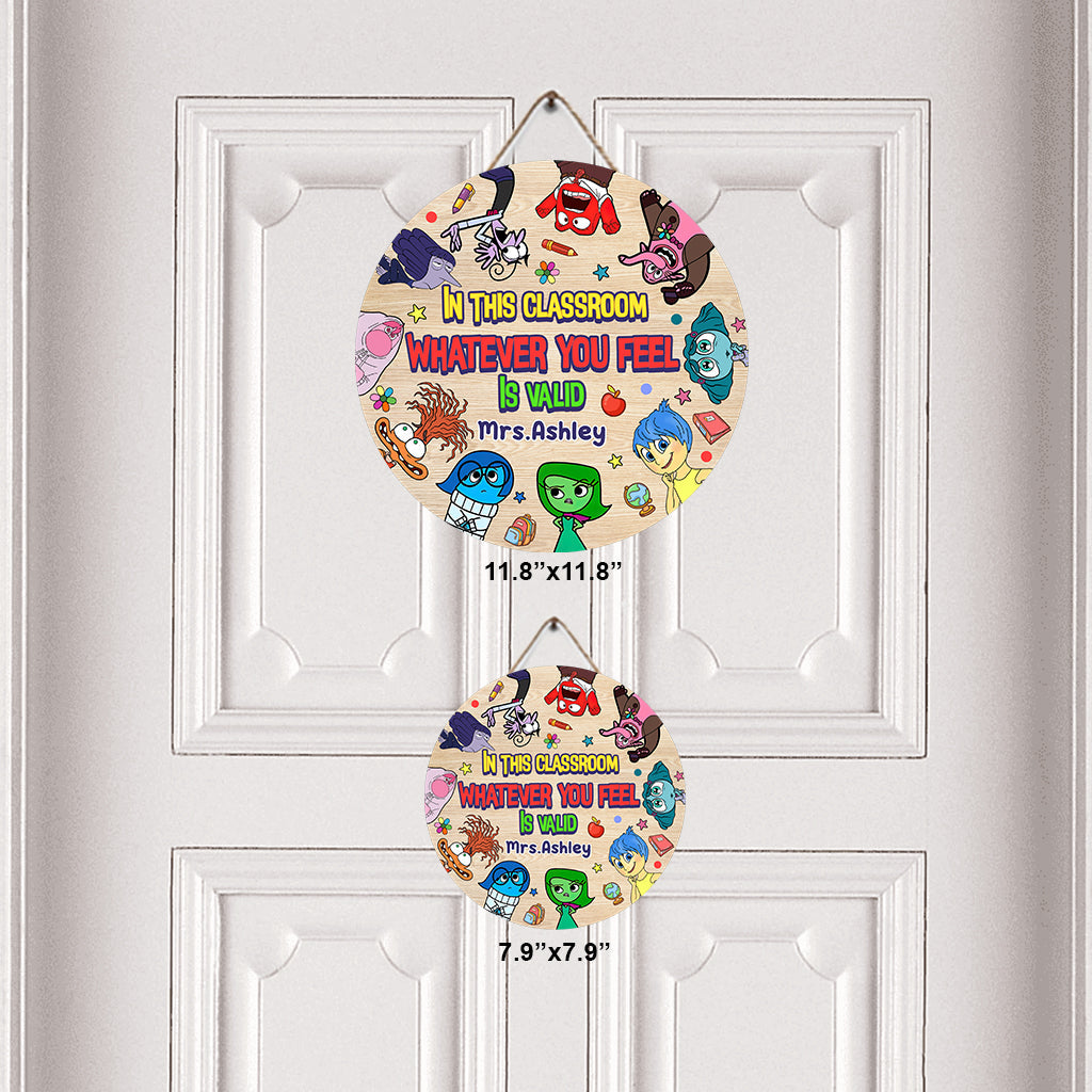 Personalized Round Wood Sign Classroom Decor Gift for Teacher
