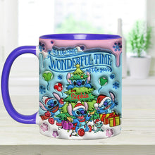 Load image into Gallery viewer, Personalized Merry Stitchmas Accent Mug Custom Name Gift for Christmas
