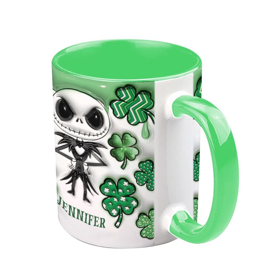 Personalized Nightmare Accent Mug with Shamrocks for Mom