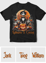 Load image into Gallery viewer, Personalized Halloween T-shirt &amp; Hoodie with Spooky Design
