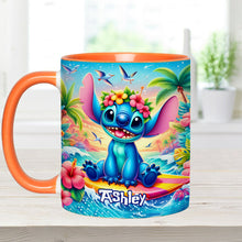 Load image into Gallery viewer, Personalized Ohana Accent Mug Custom Name Tropical Gift
