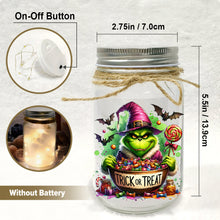 Load image into Gallery viewer, Personalized Grinchy Mason Jar Light Christmas Decor Gift
