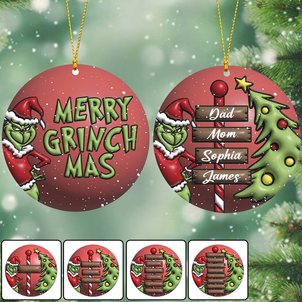 Personalized Merry Grinchmas Christmas Ornament Gift for Family