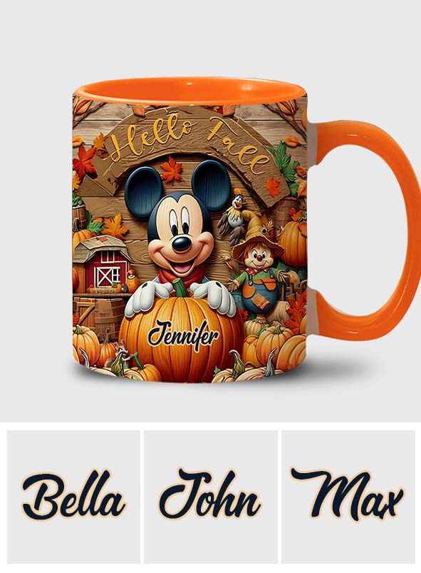 Personalized Hello Fall Accent Mug Custom Name Gift Idea