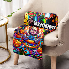 Load image into Gallery viewer, Personalized Halloween Blanket Custom Name Cozy Gift for Friends
