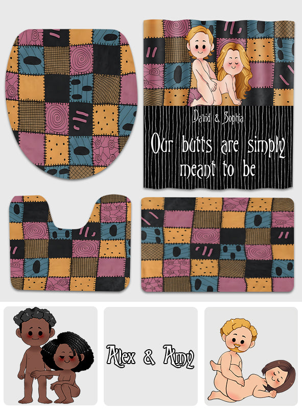Personalized Nightmare Bathroom Curtain & Mats Set for Couples