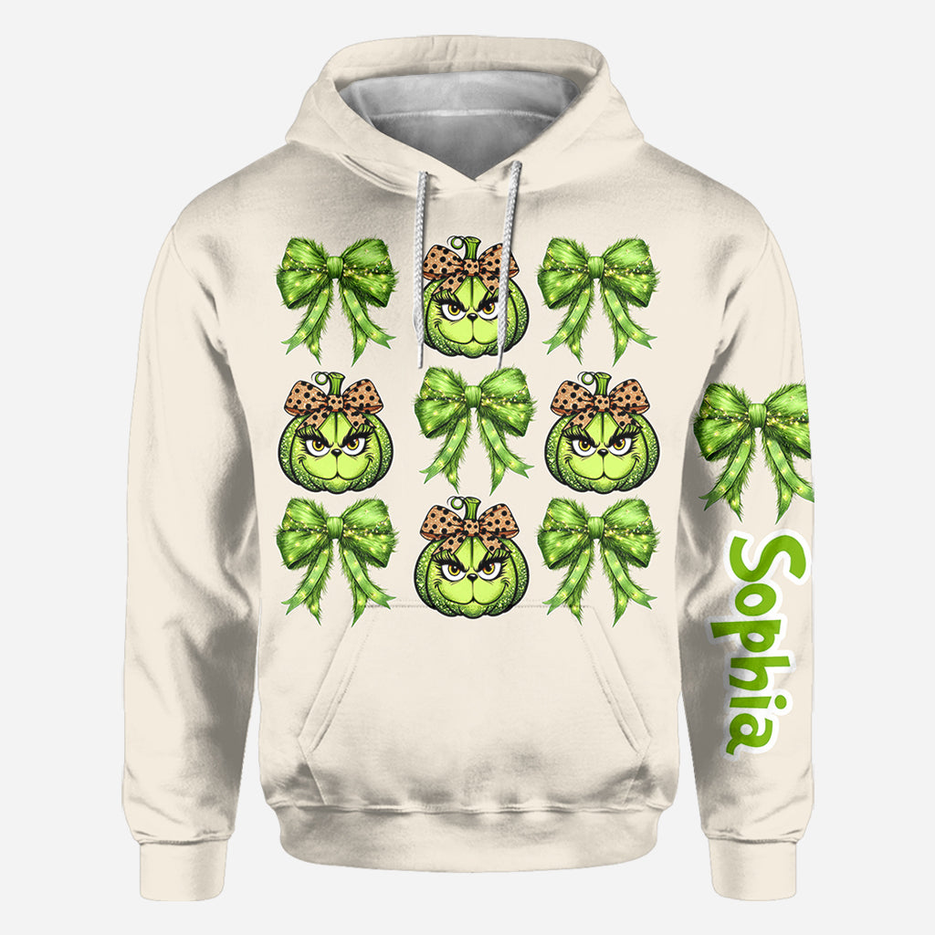 Personalized Grinchy Christmas All Over Shirt for Women