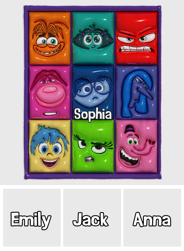 Personalized Flannel Blanket with Emotions Design for Kids