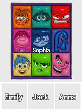 Load image into Gallery viewer, Personalized Flannel Blanket with Emotions Design for Kids
