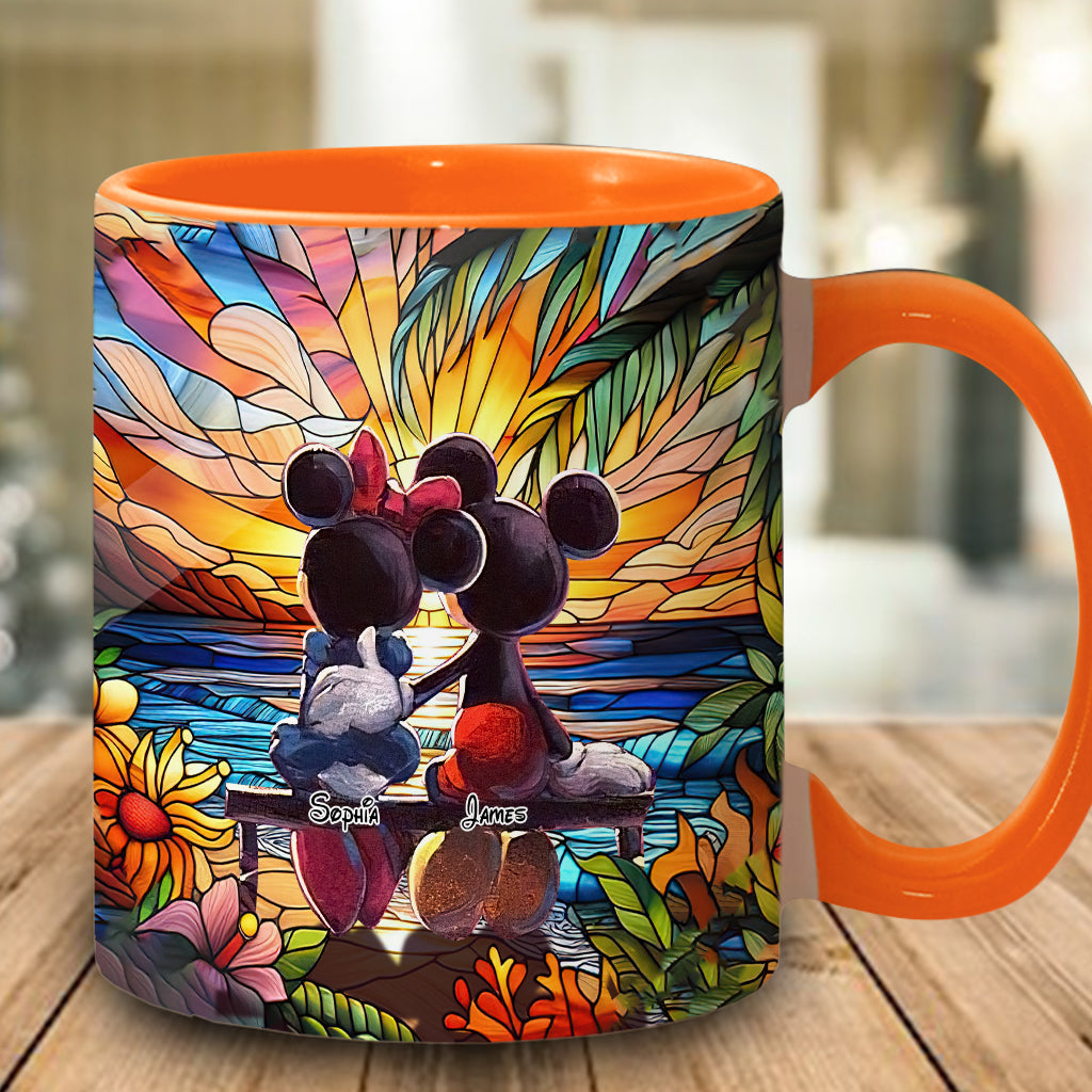 Personalized Sunset Accent Mug Custom Name Gift for Couples